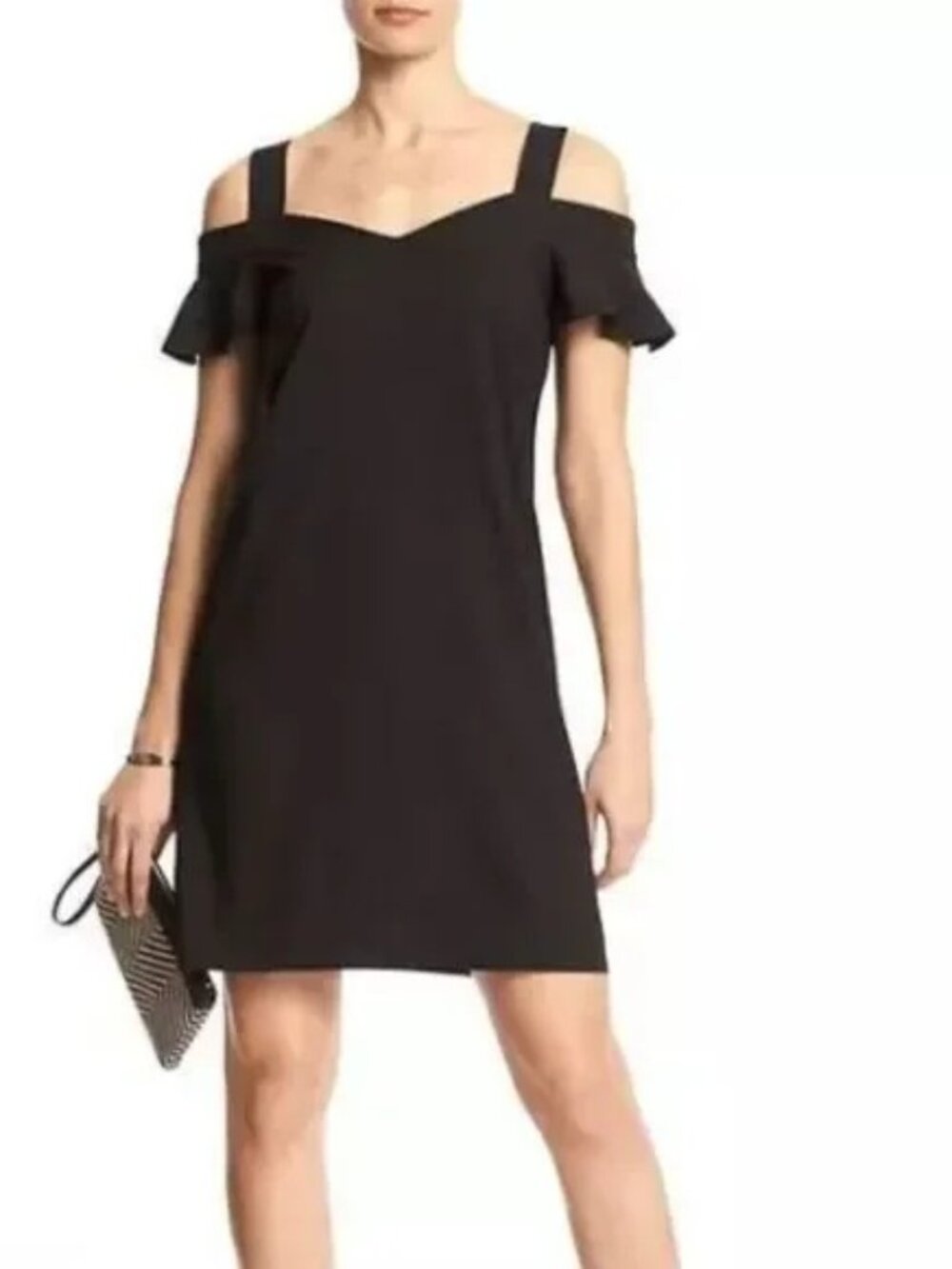 Banana Republic Dress Flutter Sleeve Shift Dress Black Women’s size 0